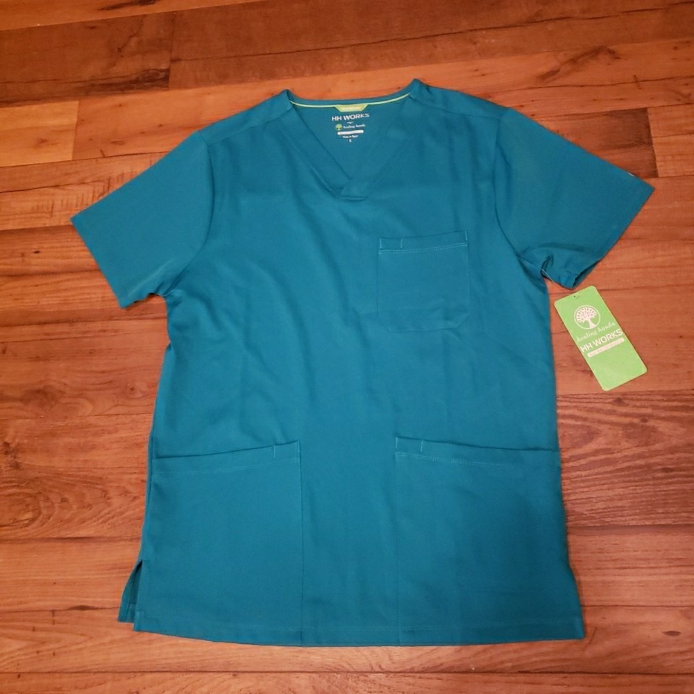 NWT‎ Healing Hands Womens Nurse Scrub Top Teal Small 2590